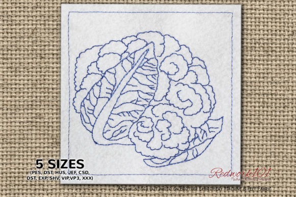 Fresh Cauliflower Vegetable Redwork: A Designer’s Review