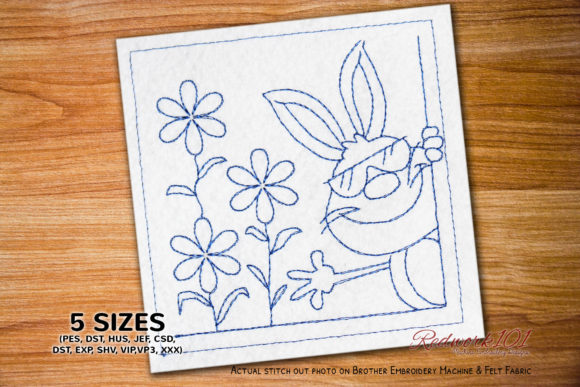 Review: Cute Brown Rabbit with Sunglasses Embroidery
