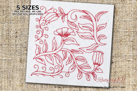 Review: Primula Flower Swirls Pattern Redwork