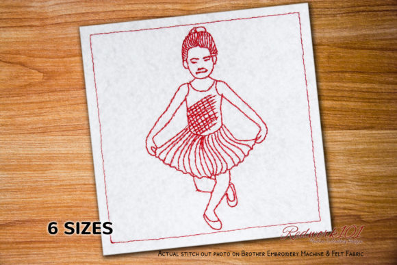 Reviewing Ballerina Striking a Pose Redwork for Etsy