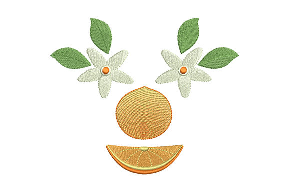 Reviewing Flower and Fruit of a Orange Embroidery Design